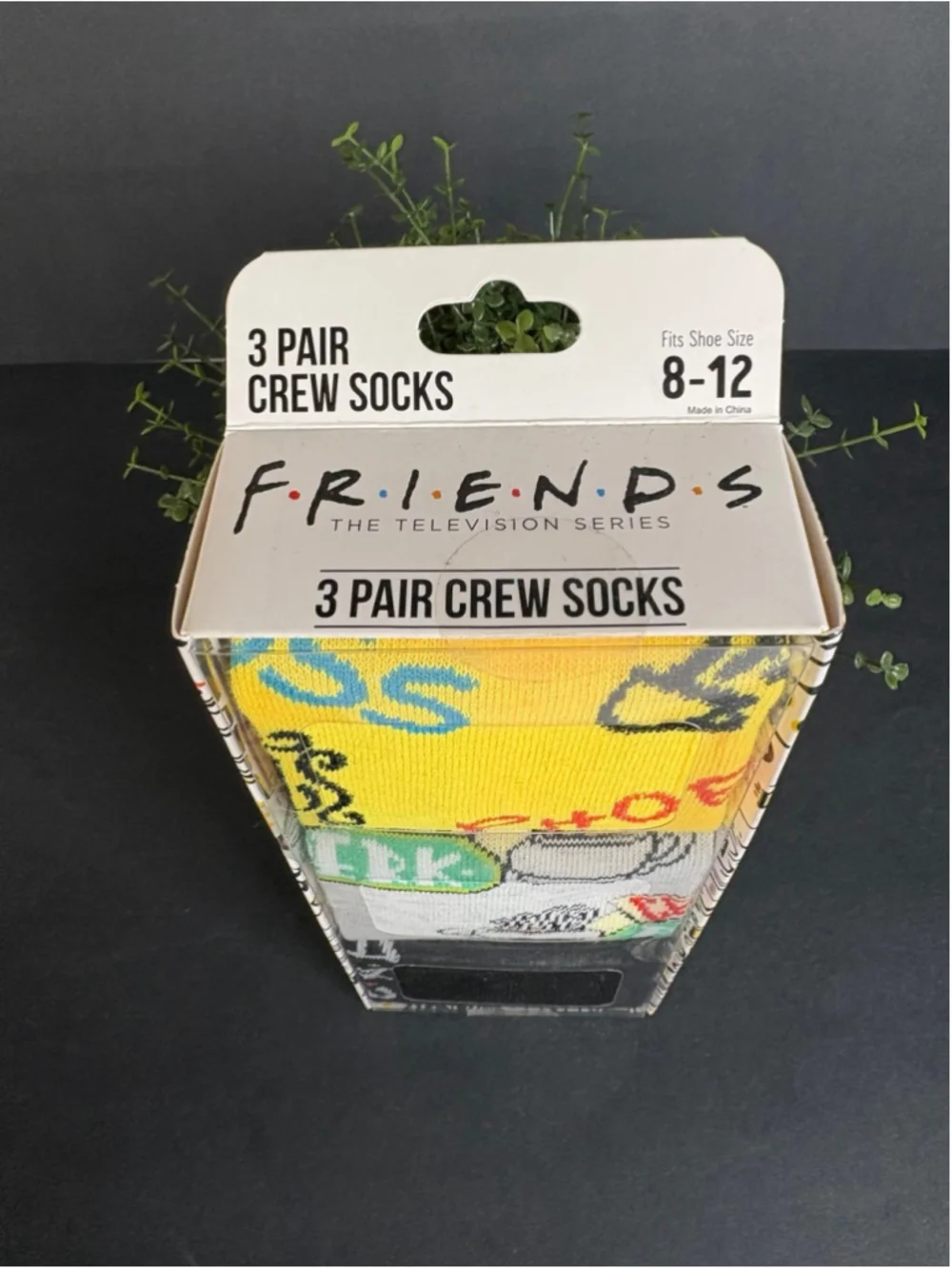 Friends The TV Show Three Pairs Crew Socks Men’s Shor Sizes 8-12 Bioworld